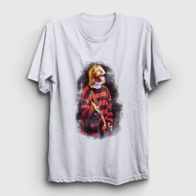 Presmono Watercolor Nirvana Kurt Cobain Beyaz Unisex T-shirt