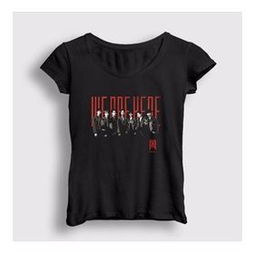 Presmono We Are Here K-Pop Monsta X Kadın T-shirt