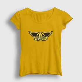Presmono Yellow Aerosmith Kadın T-shirt