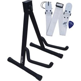 Presto PRS-01 Sap Dayamalı Profesyonel Siyah Gitar Sehpası Gitar Standı