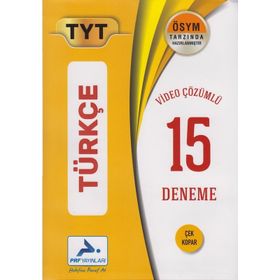 PRF Yayınları TYT Türkçe Video Çözümlü 15 Deneme