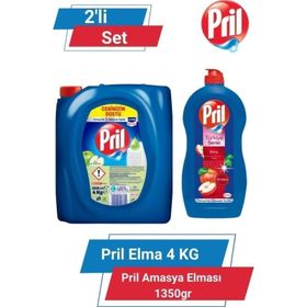 Pril 4 kg Limon Kokulu Sıvı Bulaşık Deterjanı + 1350 gr Amasya Elması Sıvı Bulaşık Deterjanı