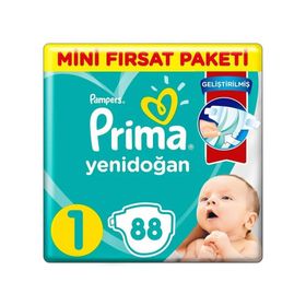 Prima Aktif Bebek No:1 Yenidoğan 88 Adet Bebek Bezi