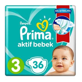 Prima Aktif Bebek No:3 Midi 36 Adet Bebek Bezi
