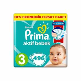 Prima Aktif Bebek No:3 Midi 496 Adet Bebek Bezi