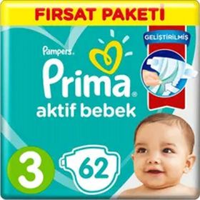 Prima Aktif Bebek No:3 Midi 62 Adet Bebek Bezi
