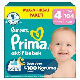 Prima Aktif Bebek No:4 Maxi 104 Adet Bebek Bezi