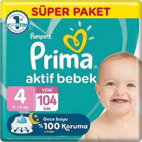 Prima Aktif Bebek No:4 Maxi 104 Adet Bebek Bezi