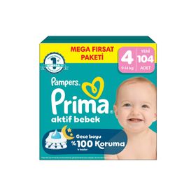 Prima Aktif Bebek No:4 Maxi 104 Adet Bebek Bezi
