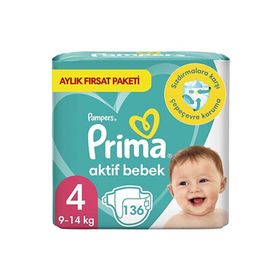 Prima Aktif Bebek No:4 Maxi 156 Adet Bebek Bezi