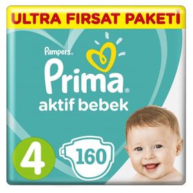 Prima Aktif Bebek No:4 Maxi 160 Adet Bebek Bezi