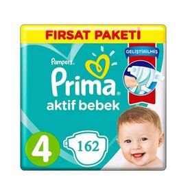 Prima Aktif Bebek No:4 Maxi 162 Adet Bebek Bezi