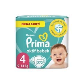 Prima Aktif Bebek No:4 Maxi 272 Adet Bebek Bezi