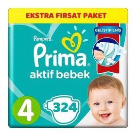 Prima Aktif Bebek No:4 Maxi 324 Adet Bebek Bezi