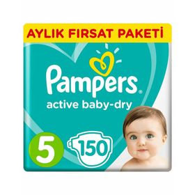 Prima Aktif Bebek No:5 Junior 150 Adet Tekli Paket Aylık Bebek Bezi