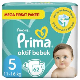 Prima Aktif Bebek No:5 Junior 62 Adet Bebek Bezi