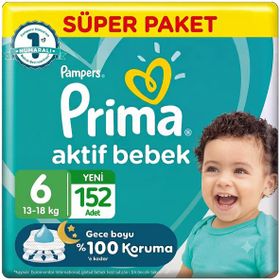 Prima Aktif Bebek No:6 XLarge 152 Adet Bebek Bezi
