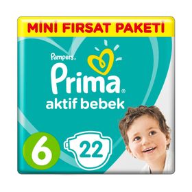 Prima Aktif Bebek No:6 XLarge 22 Adet Bebek Bezi