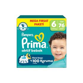 Prima Aktif Bebek No:6 XLarge 76 Adet Bebek Bezi