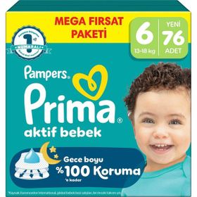 Prima Aktif Bebek No:6 XLarge 76 Adet Bebek Bezi