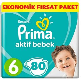 Prima Aktif Bebek No:6 XLarge 80 Adet Bebek Bezi