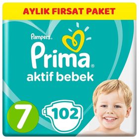 Prima Aktif Bebek No:7 XXLarge 102 Adet Bebek Bezi