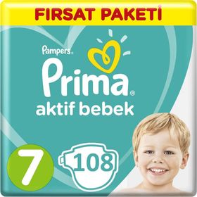 Prima Aktif Bebek No:7 XXLarge 108 Adet Bebek Bezi