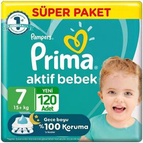 Prima Aktif Bebek No:7 XXLarge 120 Adet Bebek Bezi