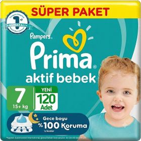 Prima Aktif Bebek No:7 XXLarge 120 Adet Bebek Bezi