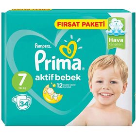 Prima Aktif Bebek No:7 XXLarge 34 Adet Bebek Bezi