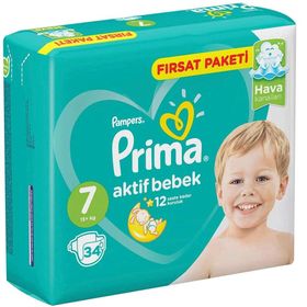 Prima Aktif Bebek No:7 XXLarge 34 Adet Bebek Bezi