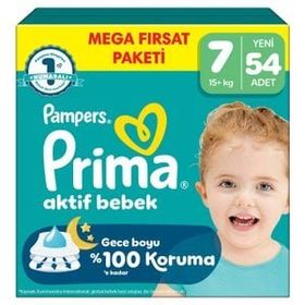 Prima Aktif Bebek No:7 XXLarge 54 Adet Bebek Bezi