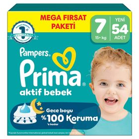 Prima Aktif Bebek No:7 XXLarge 54 Adet Bebek Bezi