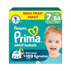 Prima Aktif Bebek No:7 XXLarge 54 Adet Bebek Bezi