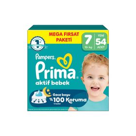 Prima Aktif Bebek No:7 XXLarge 54 Adet Bebek Bezi