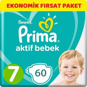 Prima Aktif Bebek No:7 XXLarge 60 Adet Bebek Bezi