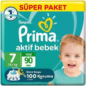 Prima Aktif Bebek No:7 XXLarge 90 Adet Bebek Bezi