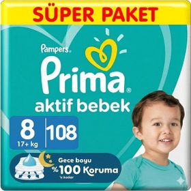 Prima Aktif Bebek No:8 XXXLarge 108 Adet Bebek Bezi