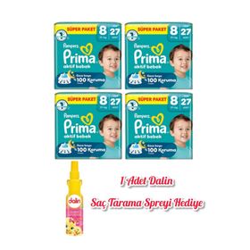Prima Aktif Bebek No:8 XXXLarge 108 Adet Bebek Bezi