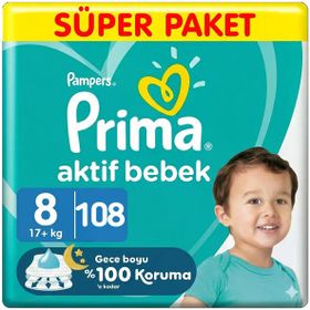 Prima Aktif Bebek No:8 XXXLarge 108 Adet Bebek Bezi