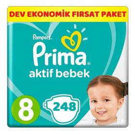 Prima Aktif Bebek No:8 XXXLarge 248 Adet Bebek Bezi