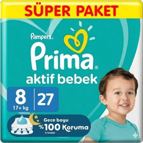 Prima Aktif Bebek No:8 XXXLarge 27 Adet Bebek Bezi