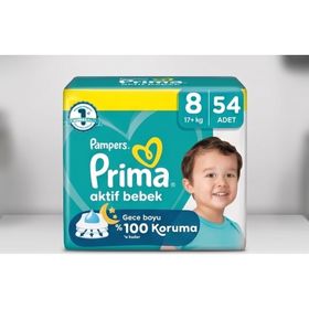 Prima Aktif Bebek No:8 XXXLarge 54 Adet Bebek Bezi