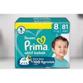 Prima Aktif Bebek No:8 XXXLarge 81 Adet Bebek Bezi