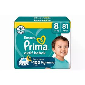 Prima Aktif Bebek No:8 XXXLarge 81 Adet Bebek Bezi