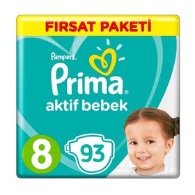 Prima Aktif Bebek No:8 XXXLarge 93 Adet Bebek Bezi