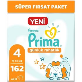 Prima Günlük Rahatlık No:4 Maxi 162 Adet Bebek Bezi