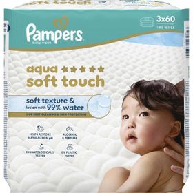Prima Pampers Aqua Soft Touch 3x60 Yaprak Islak Havlu Mendil