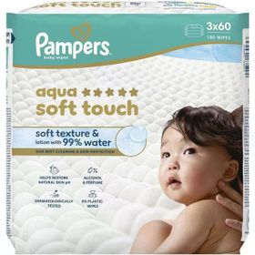 Prima Pampers Aqua Soft Touch 3x60 Yaprak Islak Havlu Mendil