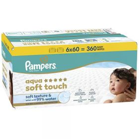 Prima Pampers Aqua Soft Touch 6x60 Yaprak Islak Havlu Mendil